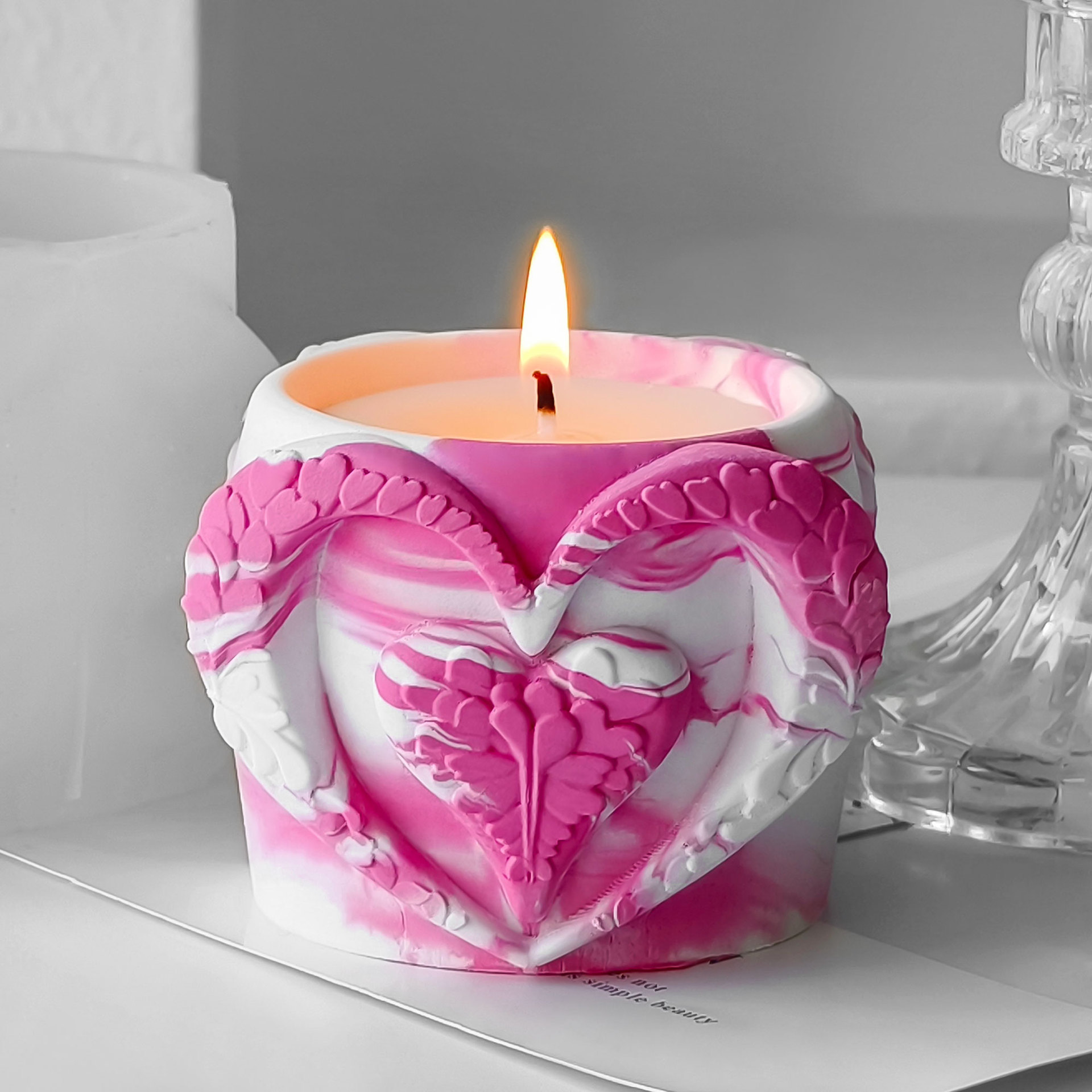 Múnla Céir Cupán Coinneal Cumhra Lá Vailintín Saincheaptha DIY, ornáid  ornáid bronntanais déanta as croí, déanta as maisiúchán bronntanais |  Jiadehui, image size:1920x1920