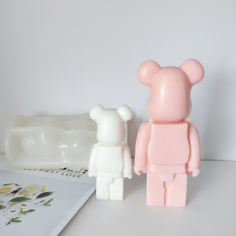 Creative 3D Cartoon Bear Shaped Silicone Mold Little Bear Candle